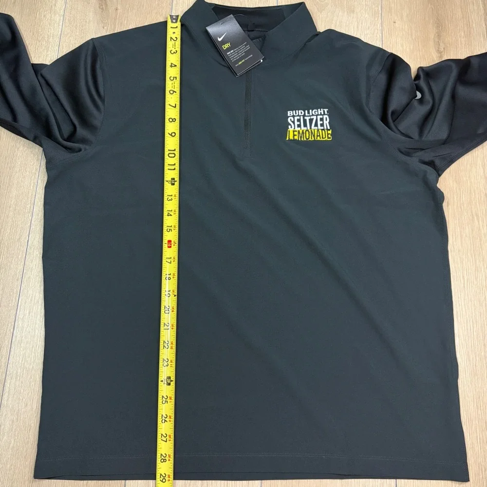 Nike Golf Dri-FIT Bud Light Seltzer Lemonade 1/4 Zip Pullover Black Mens XL NWT